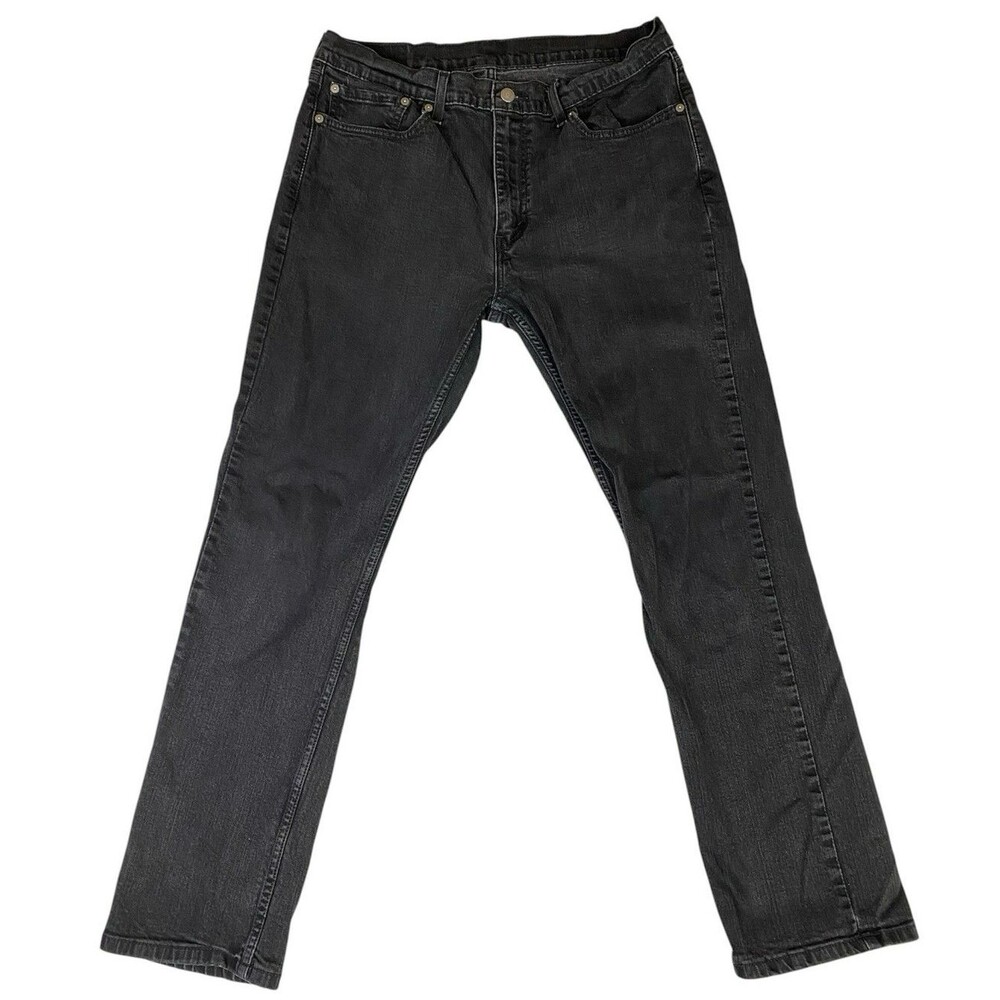 Levis 514 Jeans Mens 36x32 (Fits 36x30) Black Straight Fit Stretch Denim Casual